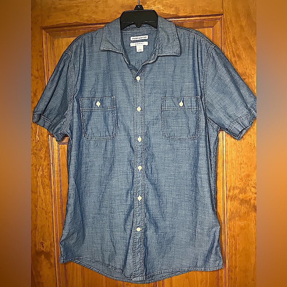 Amazon Mens Denim Button-Up Shirt!